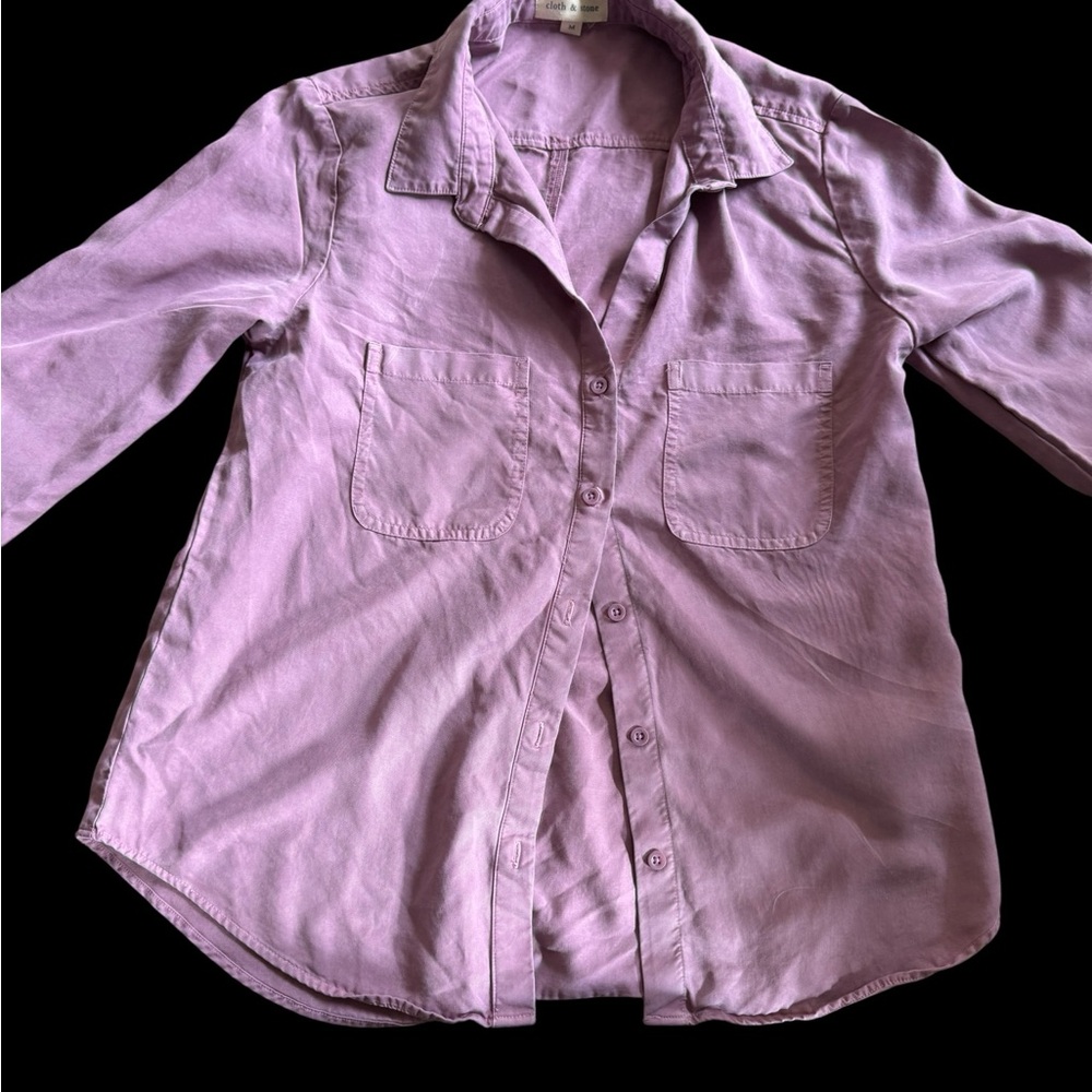 Cloth & Stone Pink Button Down Shirt Women’s Medium Lyocell Soft Casual Top